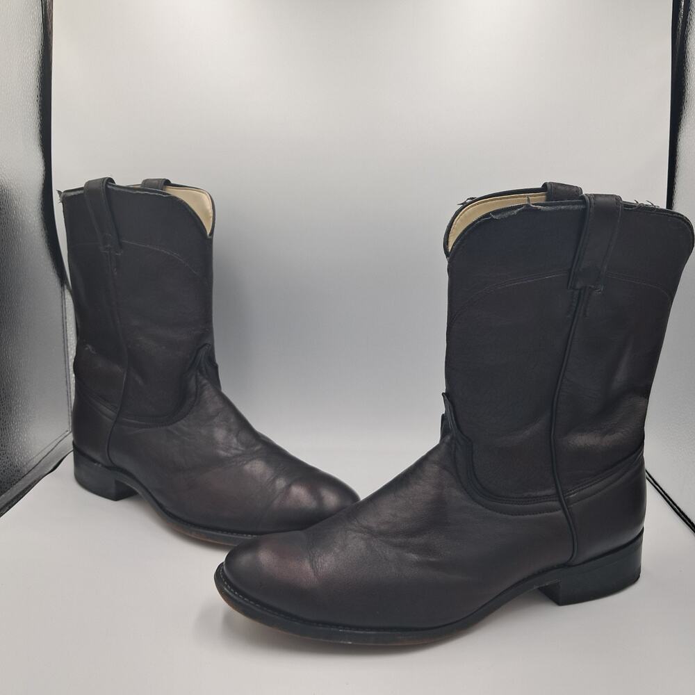 Size 12 - Vtg Laredo Men’s Burgundy Leather Cowboy Western Roper Boots Rodeo